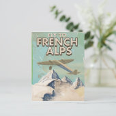 Franse Alpen vintage reisposter Briefkaart (Staand voorkant)