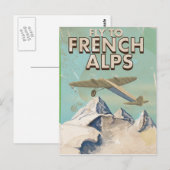Franse Alpen vintage reisposter Briefkaart (Voorkant / Achterkant)