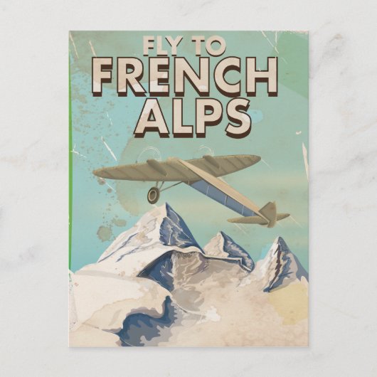 Franse Alpen vintage reisposter Briefkaart (Voorkant)