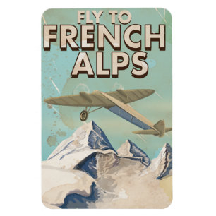 Franse Alpen Vintage Reisposter Magneet