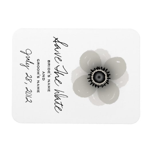 Franse Anemone Bruiloft Save The Date Magnet Magneet (Horizontaal)
