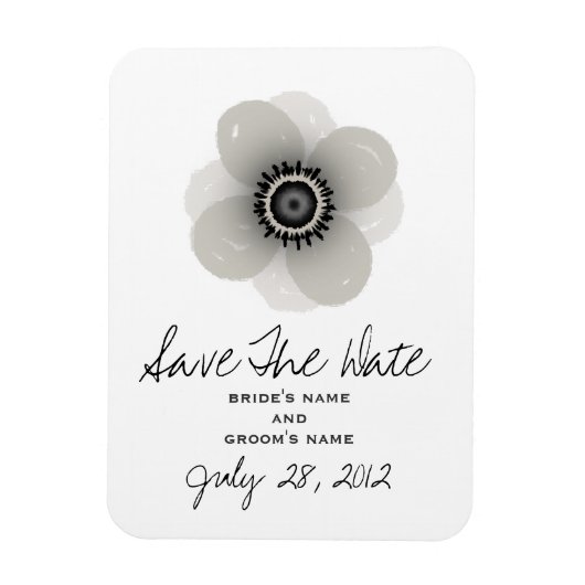 Franse Anemone Bruiloft Save The Date Magnet Magneet (Verticaal)