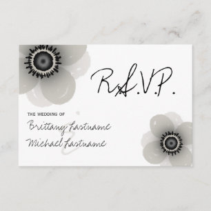 Franse Anemone Wedding RSVP Kaartje