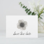 Franse Anemone Wedding Save the Date (Staand voorkant)
