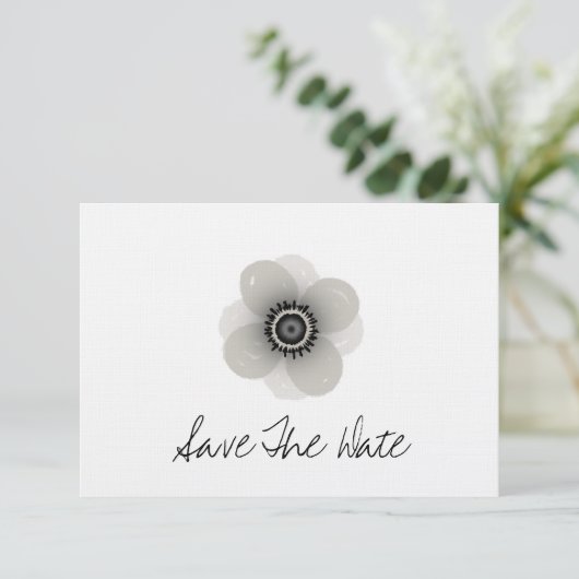 Franse Anemone Wedding Save the Date (Staand voorkant)