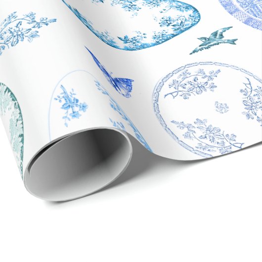 Franse Antiek Borden | BLAUW inpakpapier (Rol Hoek)