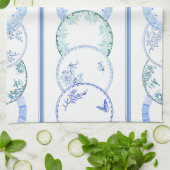 Franse Antiek Borden | BLAUWE keukenhanddoek (Gevouwen)