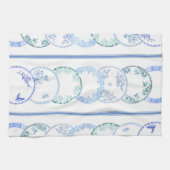 Franse Antiek Borden | BLAUWE keukenhanddoek (Horizontaal)