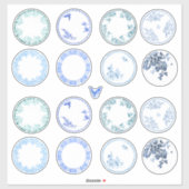 Franse Antiek Borden | BLAUWE STICKERS (Vel)