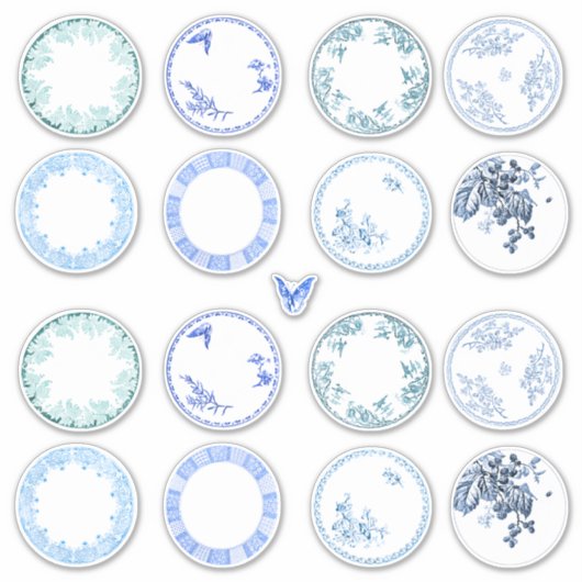Franse Antiek Borden | BLAUWE STICKERS (Voorkant)