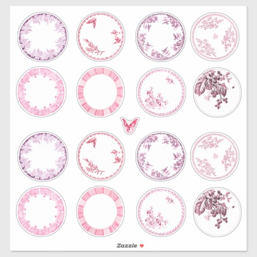 Franse Antiek Borden | RODE STICKERS (Vel)