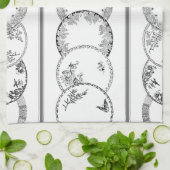 Franse Antiek Borden | ZWARTE keukenhanddoek (Gevouwen)