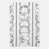 Franse Antiek Borden | ZWARTE keukenhanddoek (Verticaal)