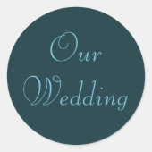 Franse Aqua Onze bruiloft Stickers (Voorkant)