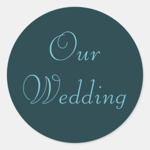 Franse Aqua Onze bruiloft Stickers