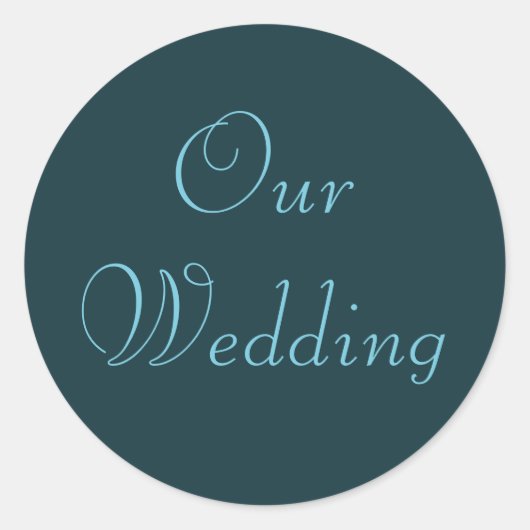 Franse Aqua Onze bruiloft Stickers (Voorkant)