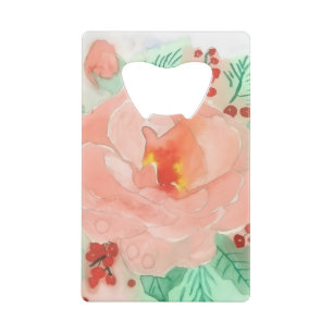 Franse aquarelroos creditkaart flessenopener