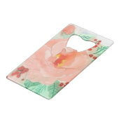 Franse aquarelroos creditkaart flessenopener (Voorkant Gekanteld)