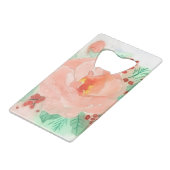 Franse aquarelroos creditkaart flessenopener (Achterkant Gekanteld)