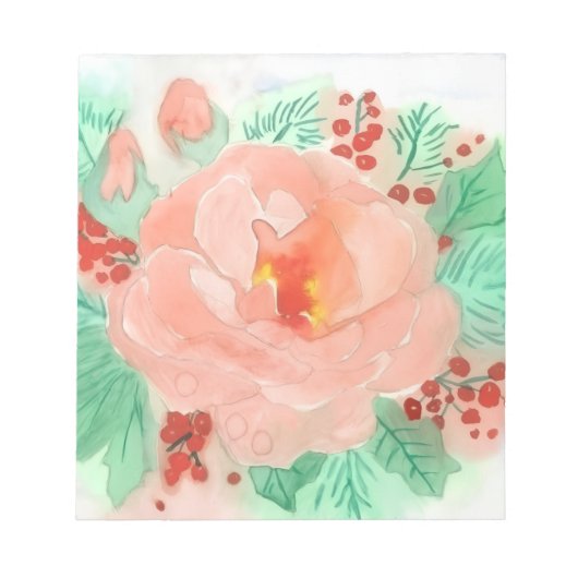 Franse aquarelroos notitieblok (Voorkant)