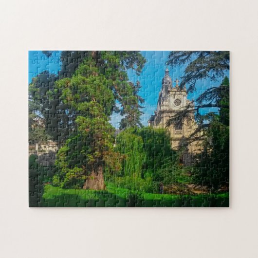 Franse architectuurkathedraal-Natuur Legpuzzel (Horizontaal)