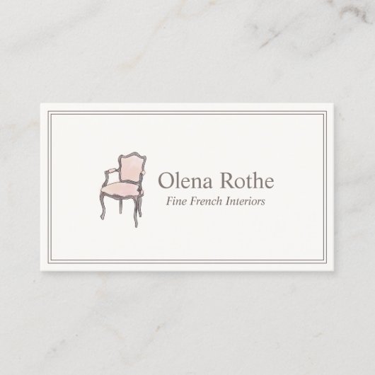Franse Armstoel Binnenlandse Ontwerper die C roept Contactkaartje (Voorkant)
