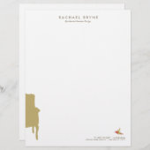 Franse Armstoel Interior Designer Hummingbird Briefhoofd Ontwerp (Voorkant / Achterkant)