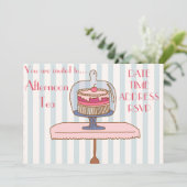 Franse Art Deco Aftermiddag High Tea Kaart (Staand voorkant)