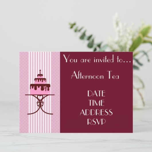 Franse Art Deco Middag High Tea Party Kaart (Staand voorkant)