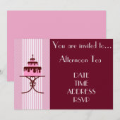 Franse Art Deco Middag High Tea Party Kaart (Voorkant / Achterkant)