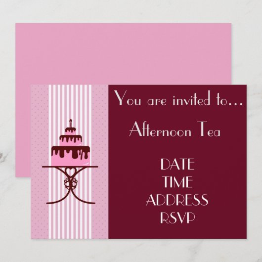 Franse Art Deco Middag High Tea Party Kaart (Voorkant / Achterkant)