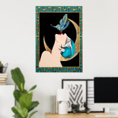 Franse Art Deco - Vlinderkus Poster (Thuiskantoor)