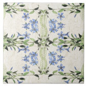 Franse Art Nouveau Blue Periwinkle Flowers Tile Tegeltje (Voorkant)