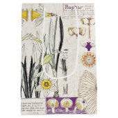 Franse Art Nouveau Flowers Collage Gift Bag Medium Cadeauzakje (Achterkant)