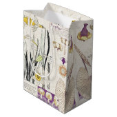 Franse Art Nouveau Flowers Collage Gift Bag Medium Cadeauzakje (Achterkant Gekanteld)