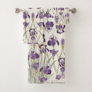 Franse Art Nouveau Iris Flowers Bath Towel Set Bad Handdoek