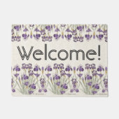 Franse Art Nouveau Iris Flowers Welkom Doormat Deurmat (Voorkant)