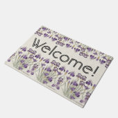 Franse Art Nouveau Iris Flowers Welkom Doormat Deurmat (Schuin)