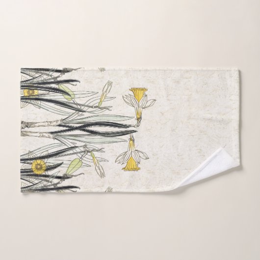 Franse Art Nouveau Narcissus Flower Bath-handdoeks Bad Handdoek (Handdoek)