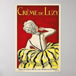 Franse art nouveau schoonheid Creme de Luzy advert Poster