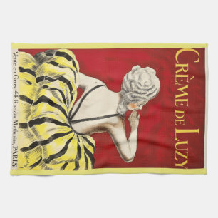 Franse art nouveau schoonheid Creme de Luzy advert Theedoek