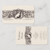 Franse Art Nouveau Victoriaans Bloemen Visitekaartje (Voorkant / Achterkant)