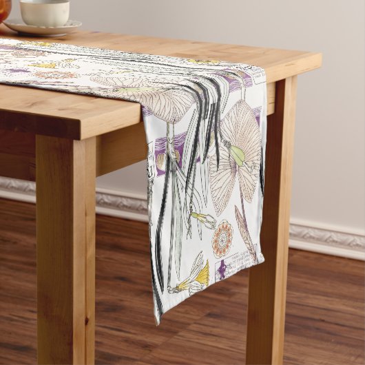 Franse Art Nouveau Waterlily Flower Table Runner Lange Tafelloper (Voorbeeld)