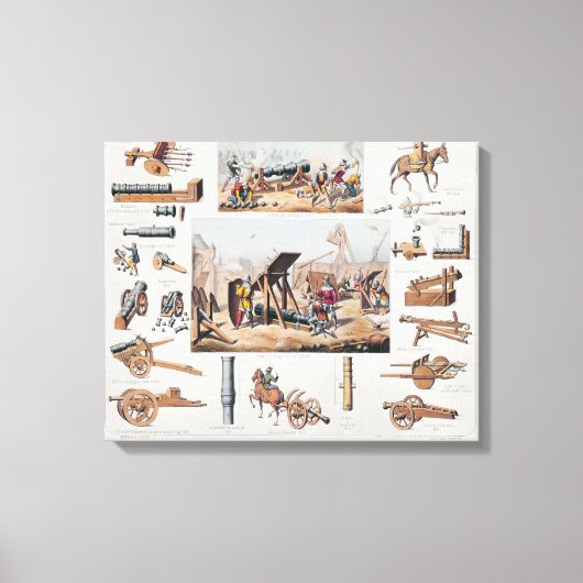 Franse artillerie uit de veertiende en vijftiende canvas afdruk (Voorkant)