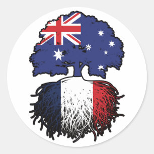 Franse Australische Australische boomstamvlag Ronde Sticker