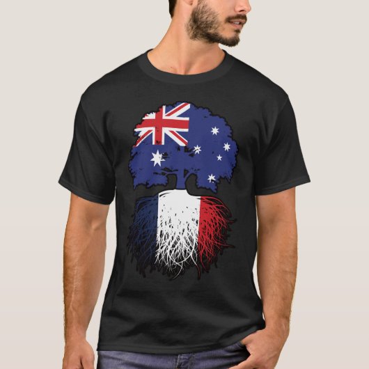 Franse Australische Australische boomstamvlag T-shirt (Voorkant)