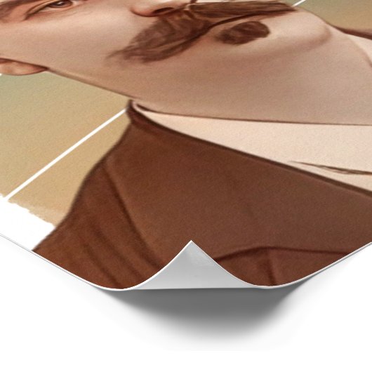 Franse auteur Guy de Maupassant illustratie Poster (Hoek)