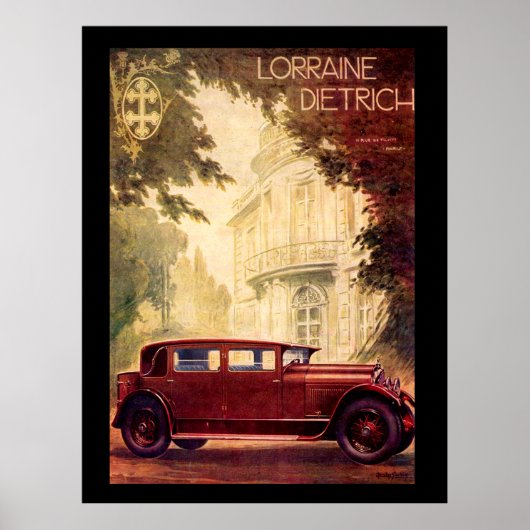Franse Auto Jaren '20 Vintage Poster (Voorkant)