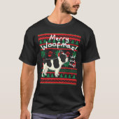 Franse B-Ulldog Merry Woofmas U-Gly KerstSwea T-shirt (Voorkant)