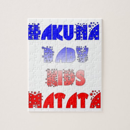 Franse Baby Kinder Hakuna Matata.png Legpuzzel (Verticaal)